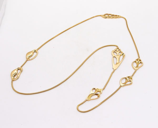 -Tiffany Co. 1979 By Angela Cummings Long Necklace Sautoir In 18Kt Yellow Gold