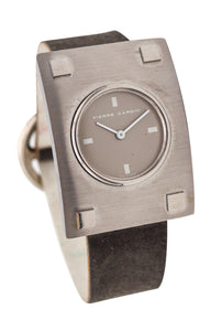 -Pierre Cardin 1971 By Jaeger LeCoultre PC-123 Retro Wrist Watch In Stainless & Leather