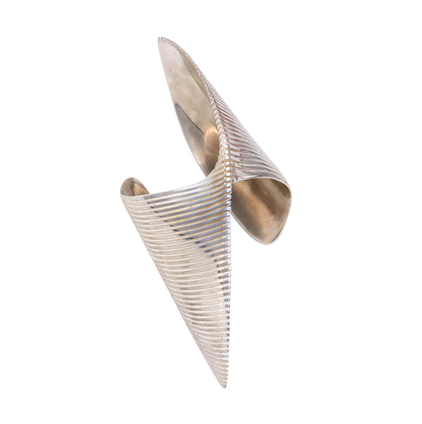 *Zaha Hadid for Georg Jensen 2016 Lamellae Sculptural arm-wrist cuff in solid .925 Sterling Silver