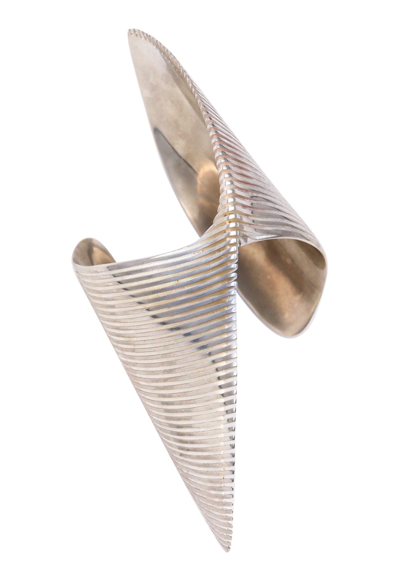 *Zaha Hadid for Georg Jensen 2016 Lamellae Sculptural arm-wrist cuff in solid .925 Sterling Silver