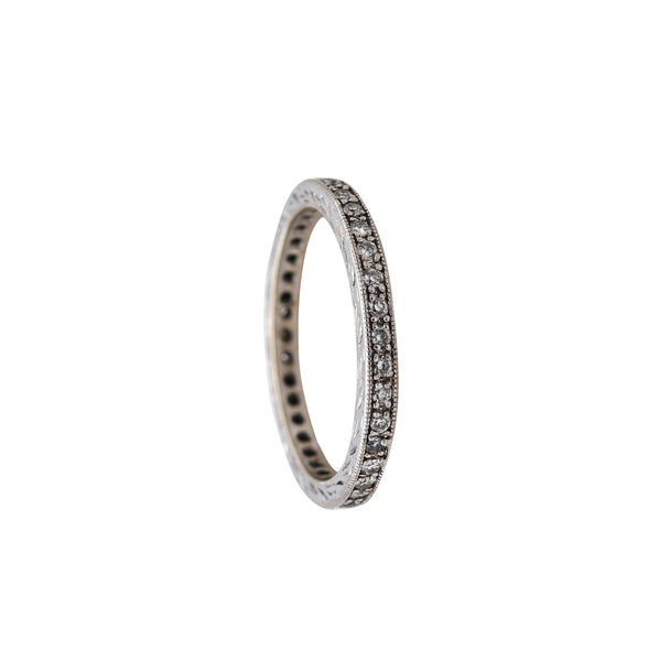 Eternity Ring Band In 18Kt White Gold With 38 Round Diamonds