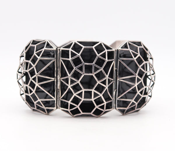 Tomas Maier 2012 For Bottega Veneta 3-D Bracelet In Sterling Silver And Enamel
