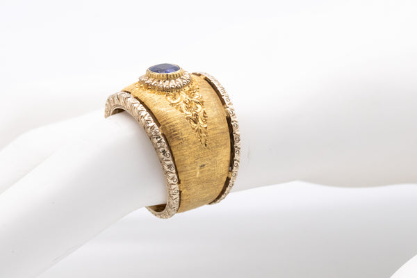 BUCCELLATI MILAN 18 KT GOLD RING WITH OVAL SAPPHIRE