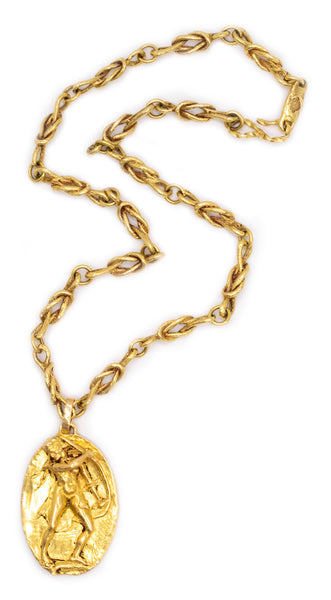 GERMANO, NINO D'ANTONIO 18 KT CHAIN NECKLACE WITH HERCULES MEDALLION