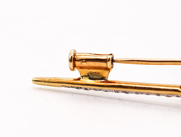 American Flag 1950 Brooch In 18Kt Gold With 3.76 Ctw In Diamonds And Gemstones