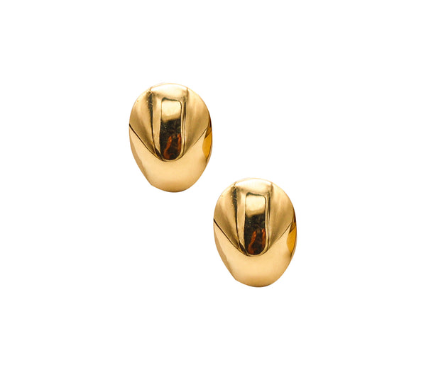 Tiffany And Co. 1978 Angela Cummings Rare Oval Convex Clip Earrings In 18Kt Yellow Gold