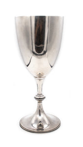 *Tiffany & Co. 1910 London England large Edwardian goblet in solid .935 Sterling silver