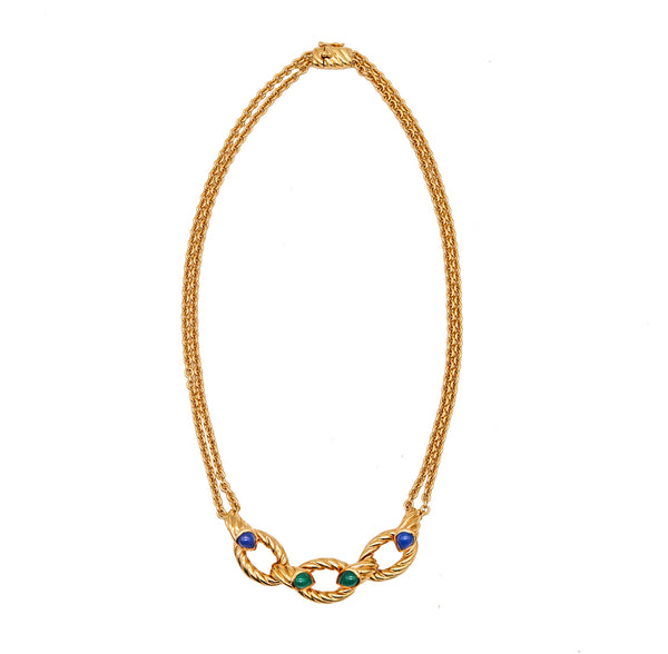 Boucheron Paris Serpent Boheme Necklace In 18Kt Gold With Four Gemstones