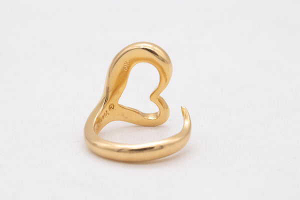 *Tiffany & Co. 1980 Elsa Peretti open heart ring in solid 18 kt yellow gold Size 6.5-7.5