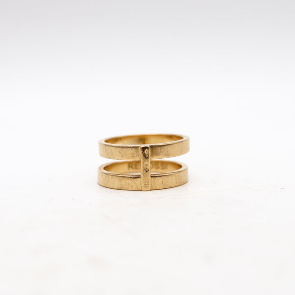 *Repossi Paris modern Geometric Berbere double rings Band in solid 18 kt yellow gold
