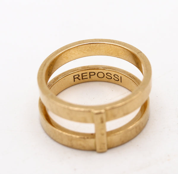 *Repossi Paris modern Geometric Berbere double rings Band in solid 18 kt yellow gold