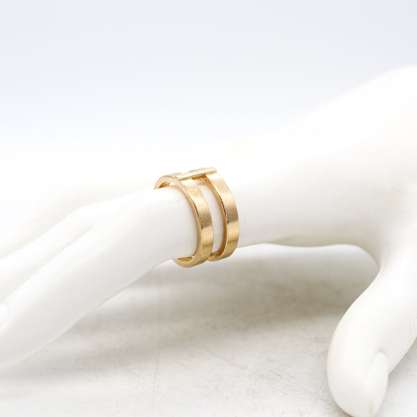 *Repossi Paris modern Geometric Berbere double rings Band in solid 18 kt yellow gold