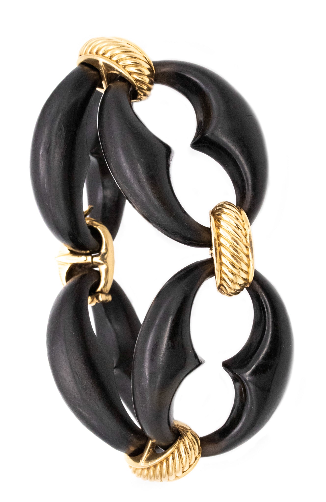 MARINER LINKS 1960 BRACELET IN 18 KT YELLOW GOLD WITH BLACK EBONY WOOD