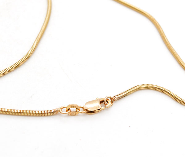 *Italian Etruscan Revival lavalier necklace in 14 kt gold with Diamonds and pearls