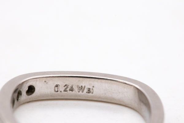 PAUL BINDER 1970 ZURICH SWISS 18 KT WHITE GOLD SQUARED RING WITH VS DIAMONDS