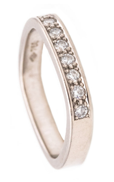 PAUL BINDER 1970 ZURICH SWISS 18 KT WHITE GOLD SQUARED RING WITH VS DIAMONDS