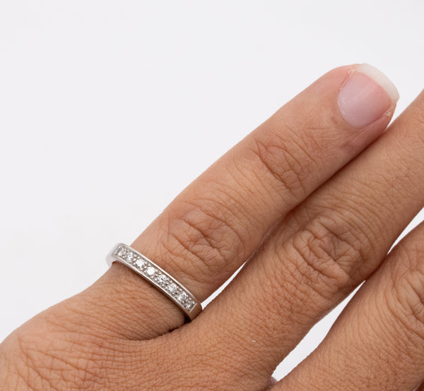 PAUL BINDER 1970 ZURICH SWISS 18 KT WHITE GOLD SQUARED RING WITH VS DIAMONDS