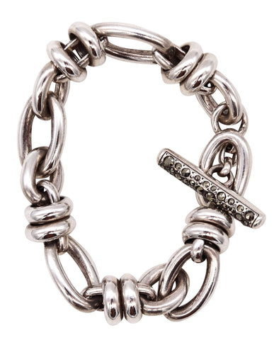 *Pomellato 67 Milano massive Rondelle links toggle bracelet in solid .925 sterling silver