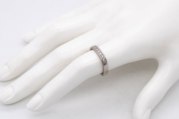 PAUL BINDER 1970 ZURICH SWISS 18 KT WHITE GOLD SQUARED RING WITH VS DIAMONDS