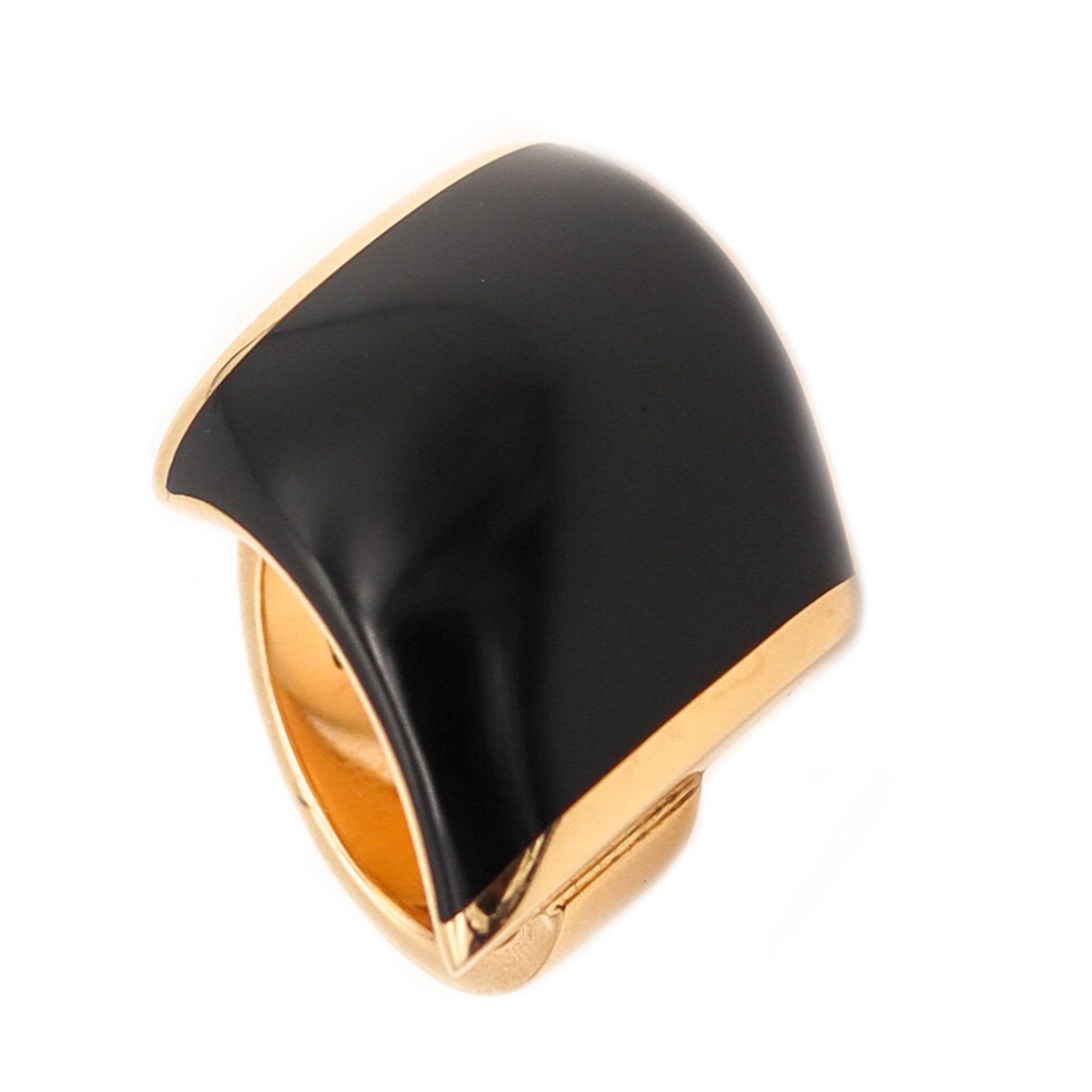 -Vhernier Milano Large Sculptural Fibula Cocktail Ring In Solid 18Kt Yellow Gold