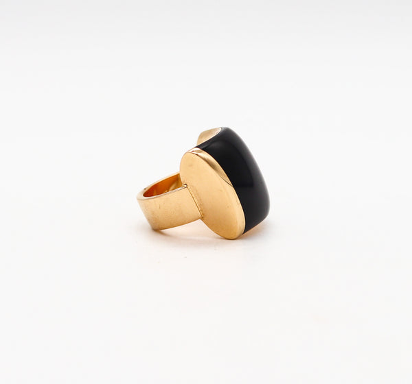 -Vhernier Milano Large Sculptural Fibula Cocktail Ring In Solid 18Kt Yellow Gold