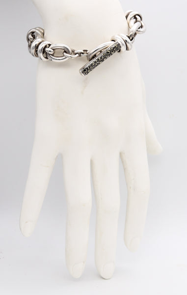 *Pomellato 67 Milano massive Rondelle links toggle bracelet in solid .925 sterling silver