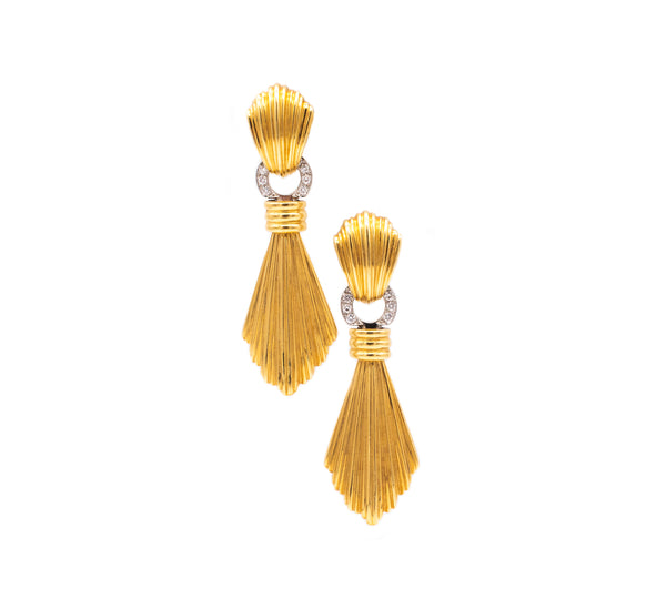 CHARLES TURI 18 KT YELLOW GOLD DROP EARRINGS WITH 1 Cts OF VS DIAMONDS