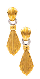 CHARLES TURI 18 KT YELLOW GOLD DROP EARRINGS WITH 1 Cts OF VS DIAMONDS