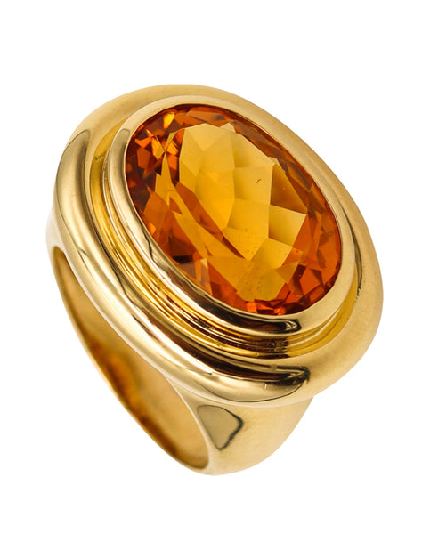 -Tiffany Co. Paloma Picasso Cocktail Ring In 18Kt Gold With 9.37 Cts Citrine