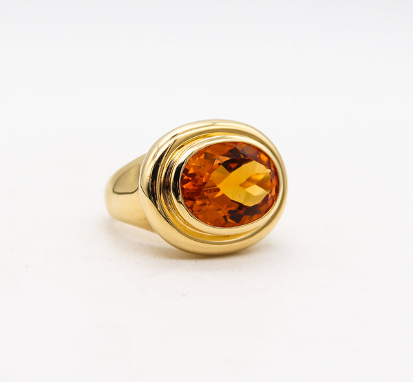 -Tiffany Co. Paloma Picasso Cocktail Ring In 18Kt Gold With 9.37 Cts Citrine