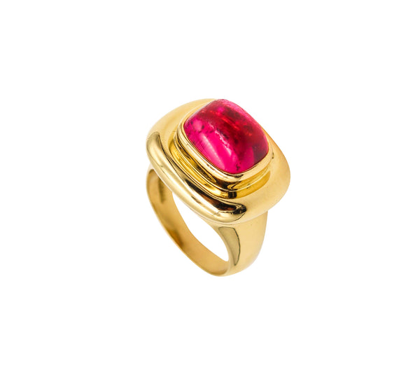 -Tiffany Co. Paloma Picasso Cocktail Ring In 18Kt Gold 7.28 Cts Pink Tourmaline