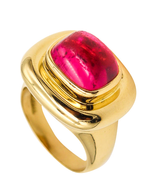 -Tiffany Co. Paloma Picasso Cocktail Ring In 18Kt Gold 7.28 Cts Pink Tourmaline