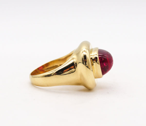 -Tiffany Co. Paloma Picasso Cocktail Ring In 18Kt Gold 7.28 Cts Pink Tourmaline