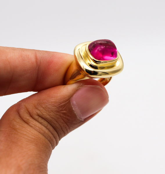 -Tiffany Co. Paloma Picasso Cocktail Ring In 18Kt Gold 7.28 Cts Pink Tourmaline