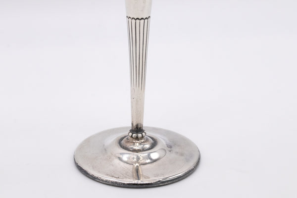 TIFFANY & CO. 1902 ART NOVEAU STERLING SILVER FLUTED GOBLET VASE