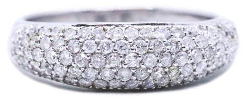 MODERN 14 KT RING WITH 1.0 Ctw PAVEE SETTING DIAMONDS