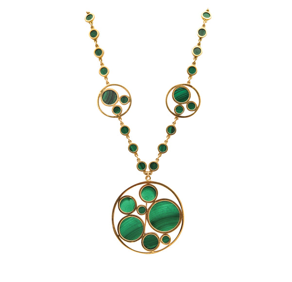 Chaumet Paris 1970 Édouard Richard Convertible Necklace In 18Kt Gold With Malachite