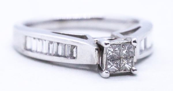 PRINCESS CUT DIAMONDS SETTING 14 KT GOLD RING