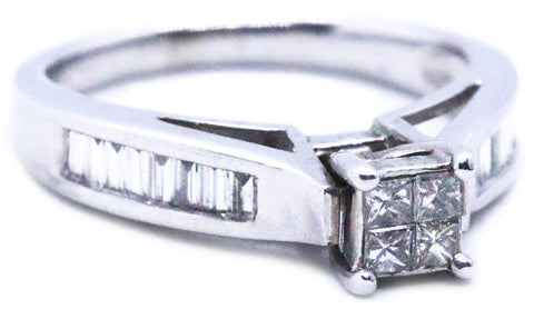 PRINCESS CUT DIAMONDS SETTING 14 KT GOLD RING