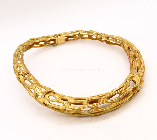 Angela Cummings Studio 1983 Very Rare Organic Necklace In Solid 18Kt Yellow Gold