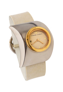 -Pierre Cardin 1971 By Jaeger LeCoultre PC-117 Retro Wrist Watch In Stainless & Leather