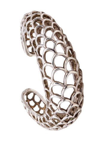 Angela Cummings Studio 1991 New York Geometric Cuff In 925 Sterling Silver