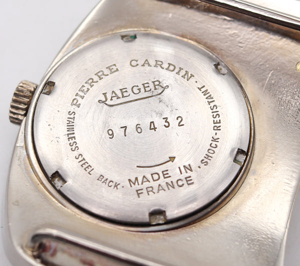 -Pierre Cardin 1971 By Jaeger LeCoultre PC-117 Retro Wrist Watch In Stainless & Leather