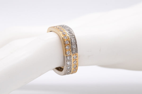 PAUL BINDER, SWISS 18 KT ETERNITY SQUARE RING WITH 1.80 Cts IN DIAMONDS