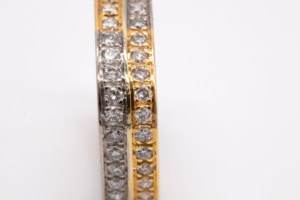 PAUL BINDER, SWISS 18 KT ETERNITY SQUARE RING WITH 1.80 Cts IN DIAMONDS
