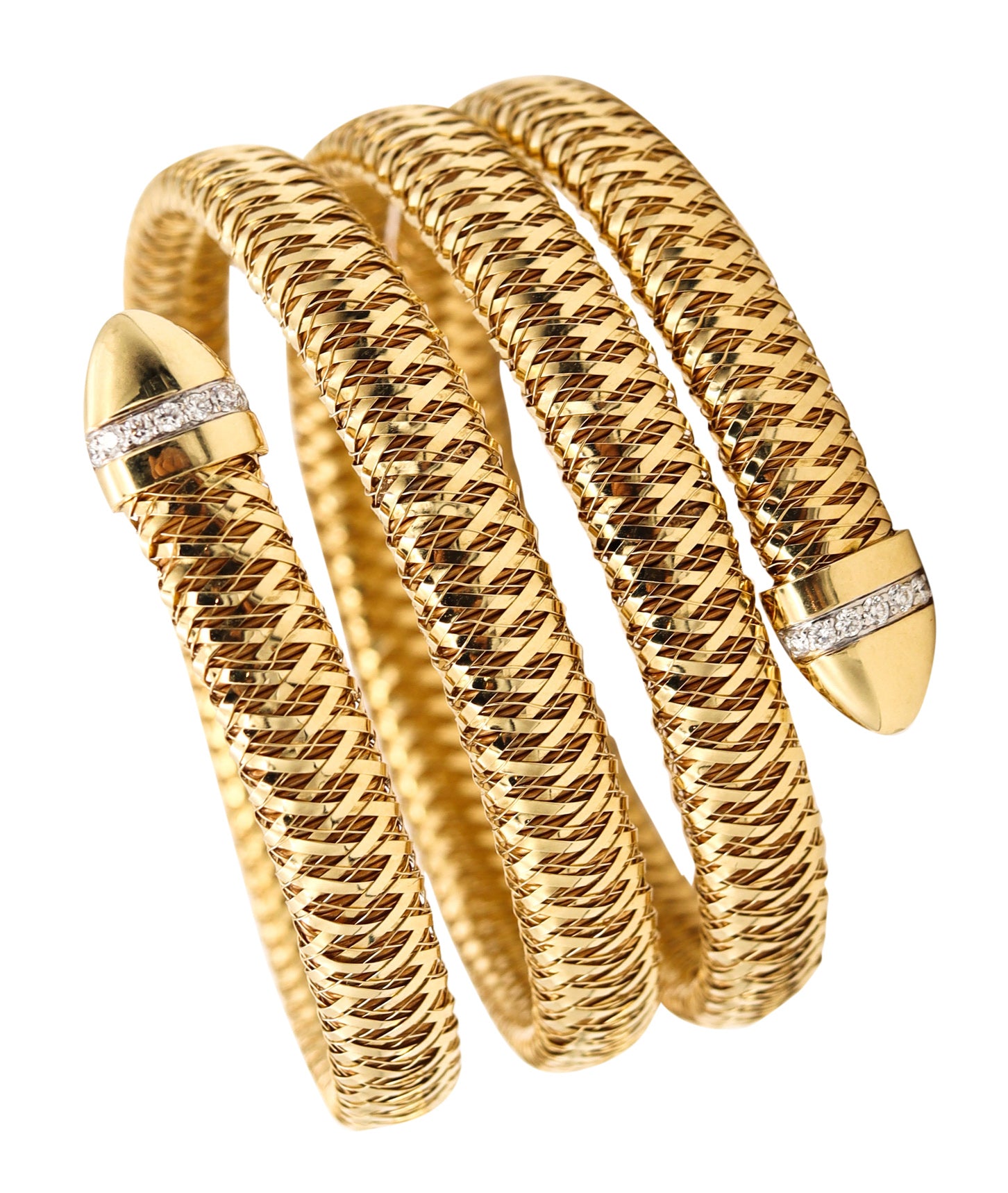 Italian Diamond Clover Quatrefoil Bracelet, .30 Carats in 14k Yellow Gold LV