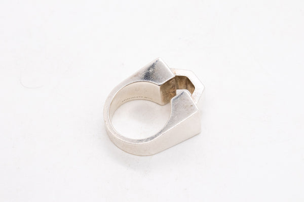 TIFFANY & CO. 1973 BY DON BERG GEOMETRIC ARQUITECTURAL RING .925 STERLING