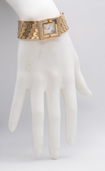 *Van Cleef & Arpels Paris 18 kt gold Ludo Swann bracelet wristwatch with 4.68 Cts in diamonds
