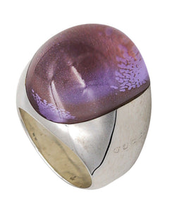 *Gucci Firenze Bombe Cocktail ring in .925 sterling with 27.65 Cts of rock quartz