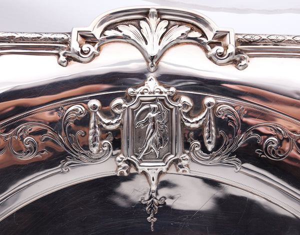 Towle Co. 1890 Edwardian Art Nouveau Octagonal Centerpiece Tray In 925 Sterling Silver